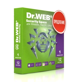 Антивирус Dr.Web Security Space на 12 м., 1 ПК, продление лицензии (LHW-BK-12M-1-B3)