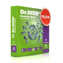 Фото Антивирус Dr.Web Security Space на 36 м., 1 ПК, продление лицензии (LHW-BK-36M-1-B3)