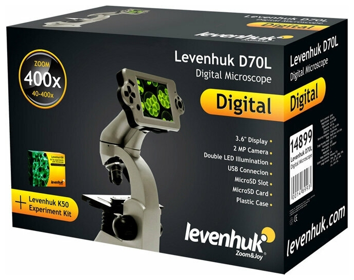 Фото Микроскоп LEVENHUK D70L (в комплекте набор для опытов)