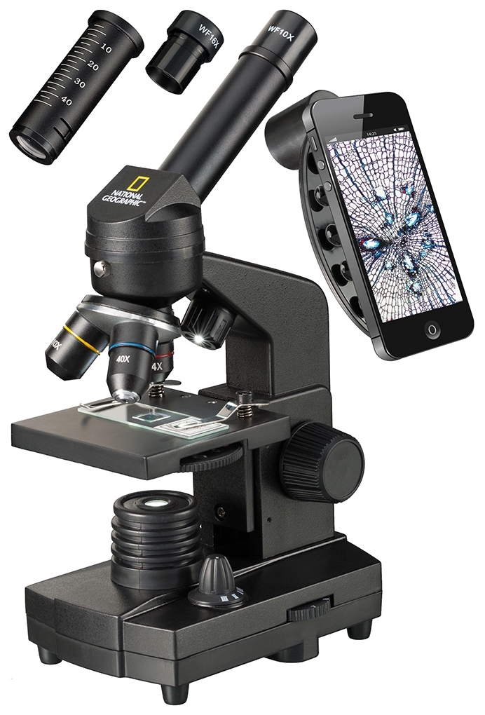 Микроскоп BRESSER National Geographic 40–1280x с адаптером для смартфона