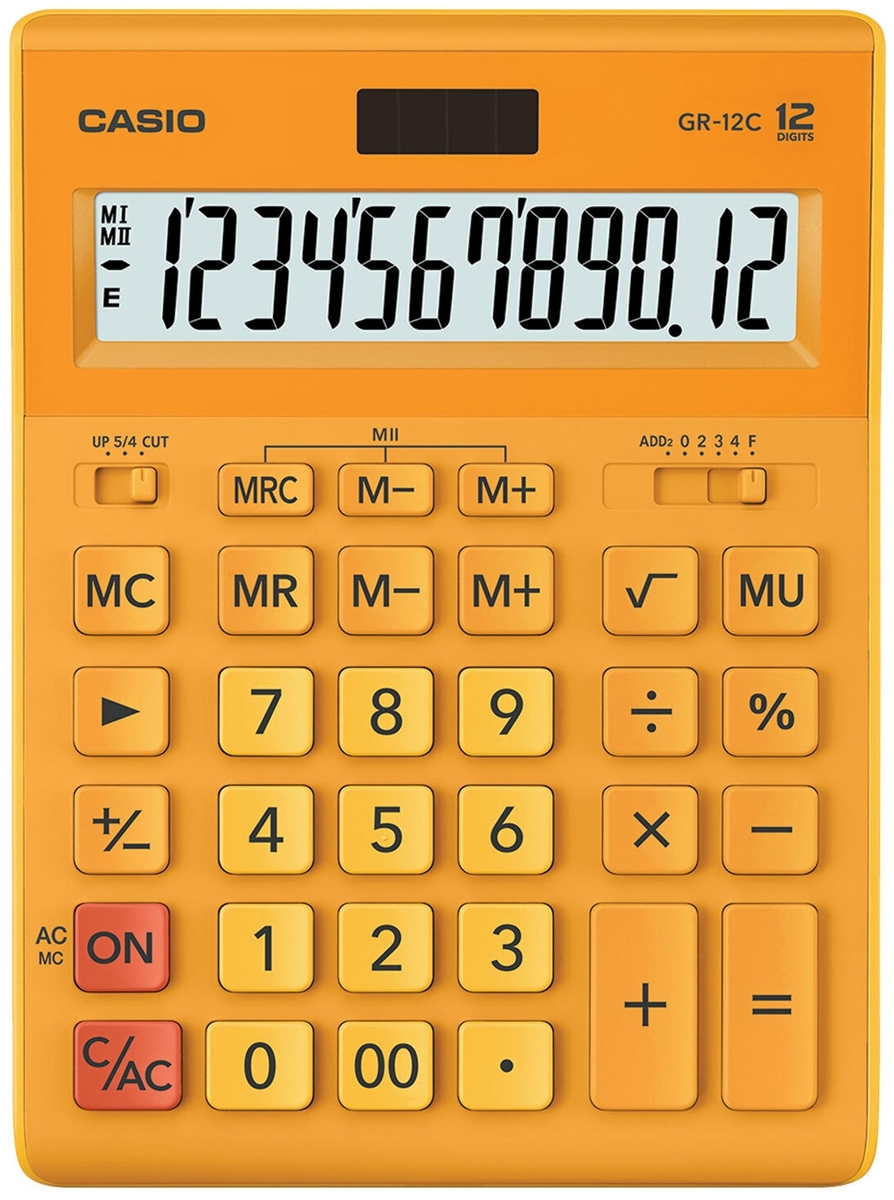 Калькулятор настольный CASIO GR-12C-RG-W-EP желтый