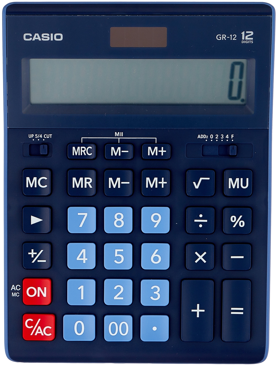 Калькулятор настольный CASIO GR-12-BU-W-EP синий
