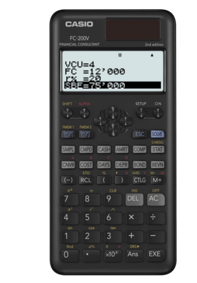 Фото Калькулятор финансовый CASIO FC-200V-2-W-ET