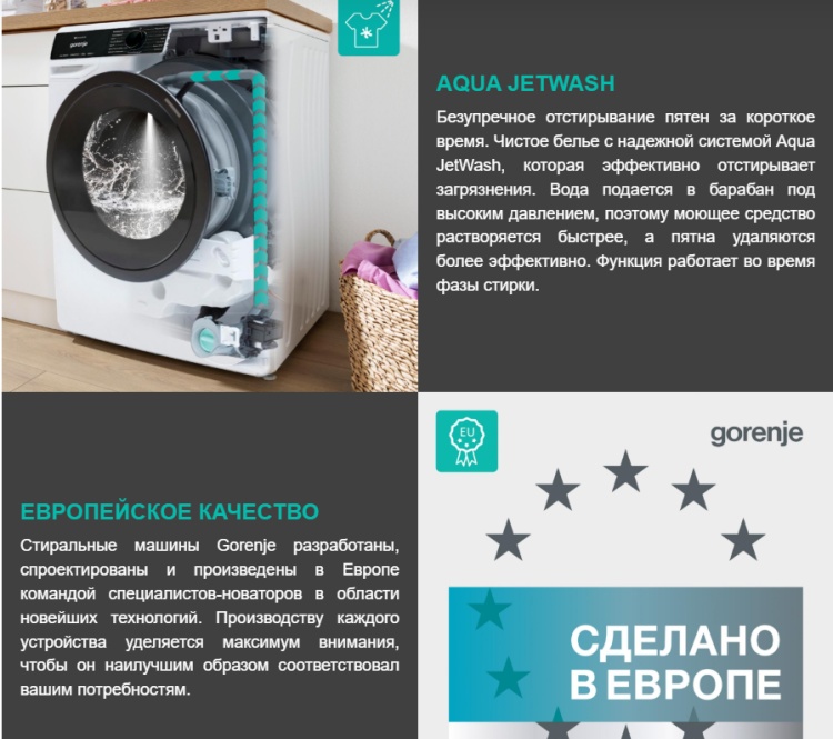 Стиральная машина GORENJE WPNEI94A1SWIFI/BC Казахстан
