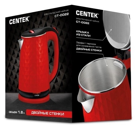 Картинка Чайник CENTEK CT-0022 Red