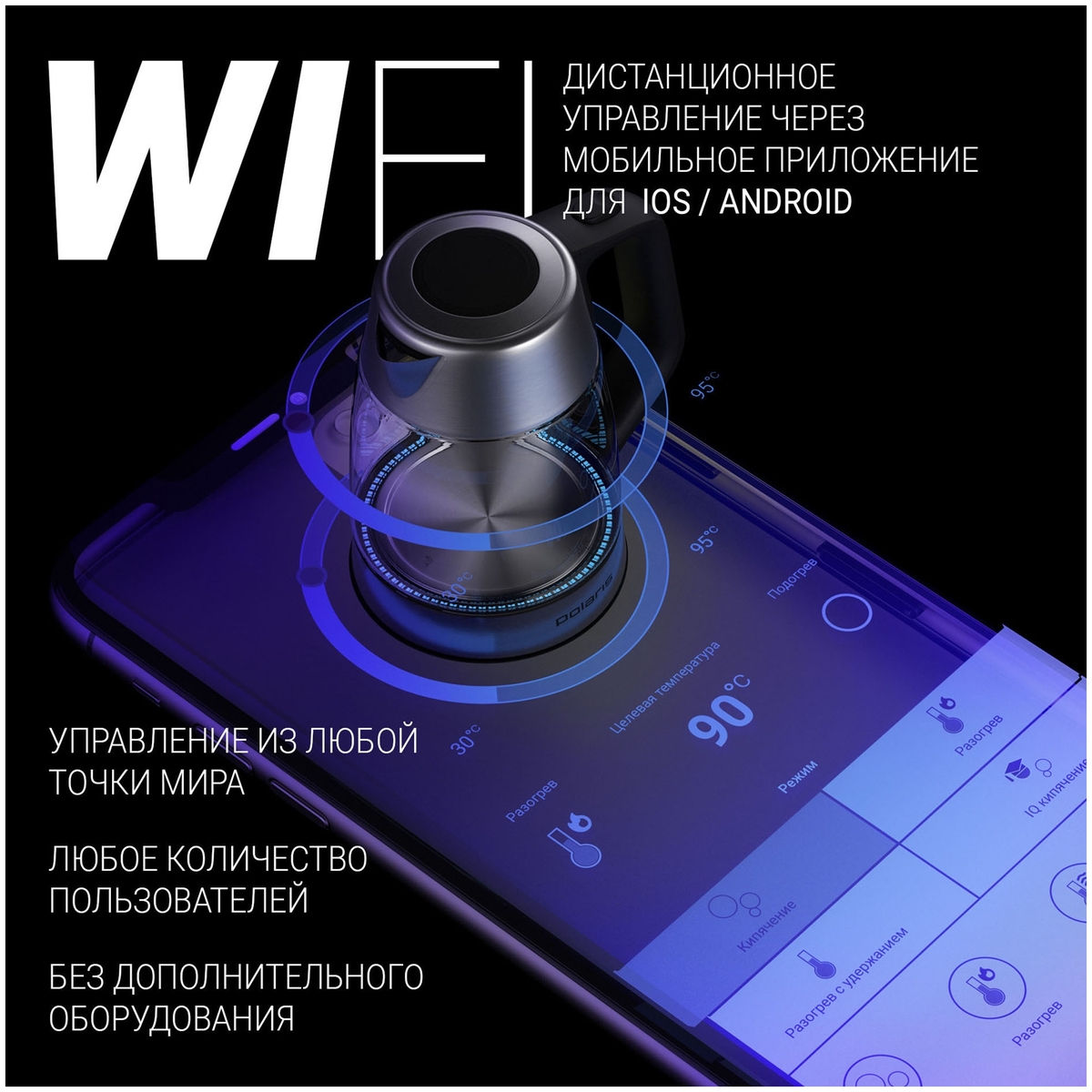 Чайник POLARIS PWK 1775CGLD WIFI IQ Home Казахстан