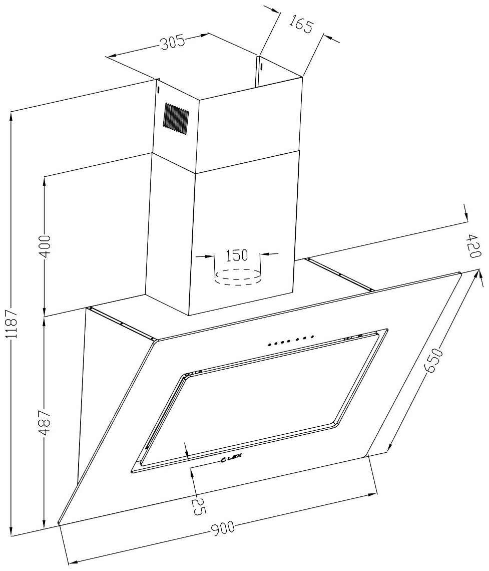 Фото Вытяжка LEX LEILA 900 BLACK