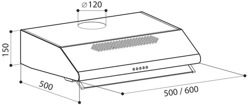 Фото Вытяжка LEX SIMPLE 2M 600 INOX