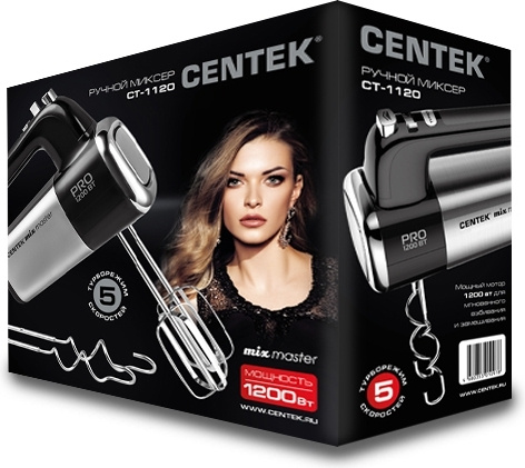 Цена Миксер CENTEK CT-1120 Black/Steel