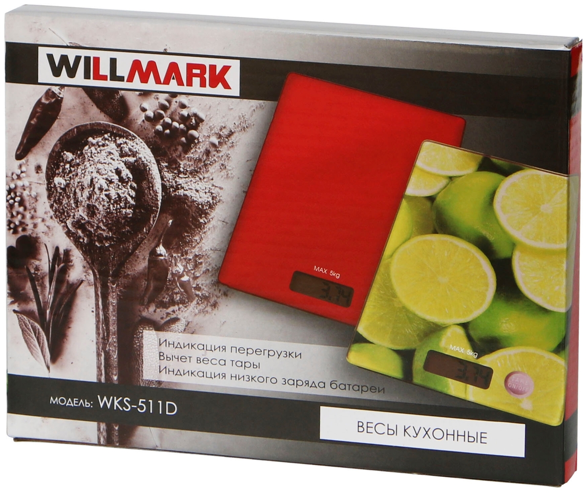 Фотография Весы кухонные WILLMARK WKS-511D Lime