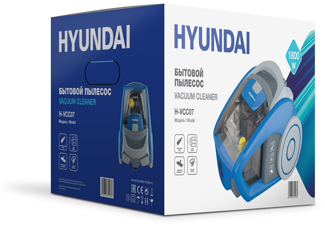 Пылесос Hyundai H-VCC07 Blue Казахстан