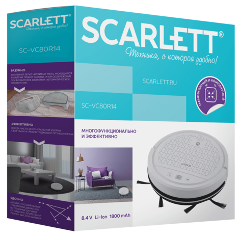 Фото Пылесос-робот SCARLETT SC-VC80R14 White