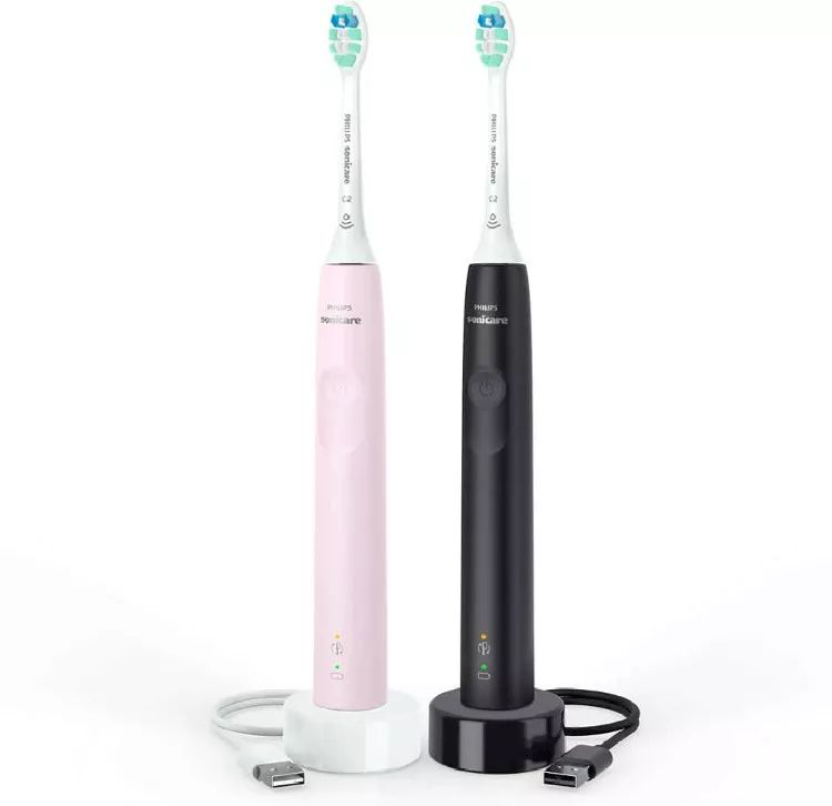 Фото Набор электрических зубных щеток PHILIPS HX3675/15 Pink&Black