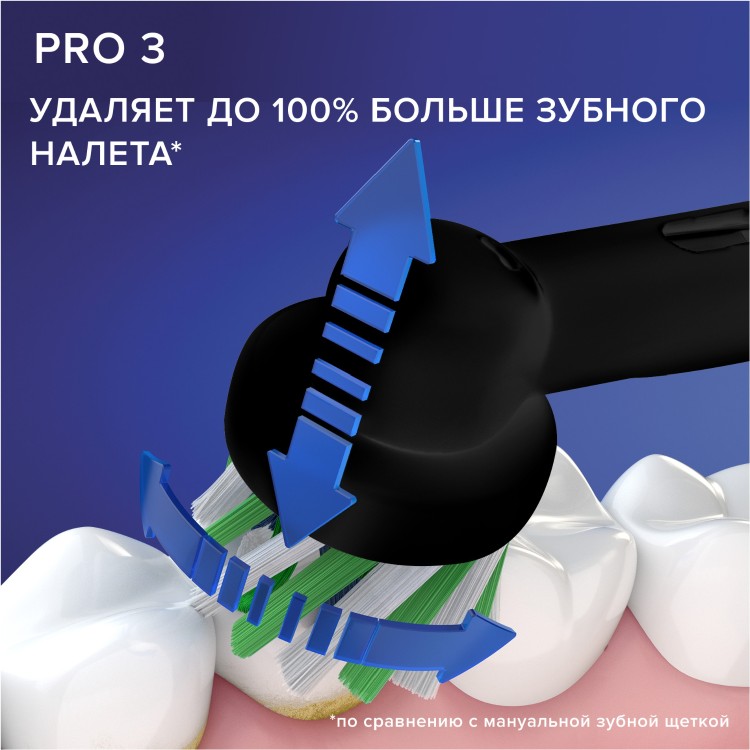 Картинка Зубная щетка BRAUN Oral-B Pro 3 D505.513.3X Black (3772)