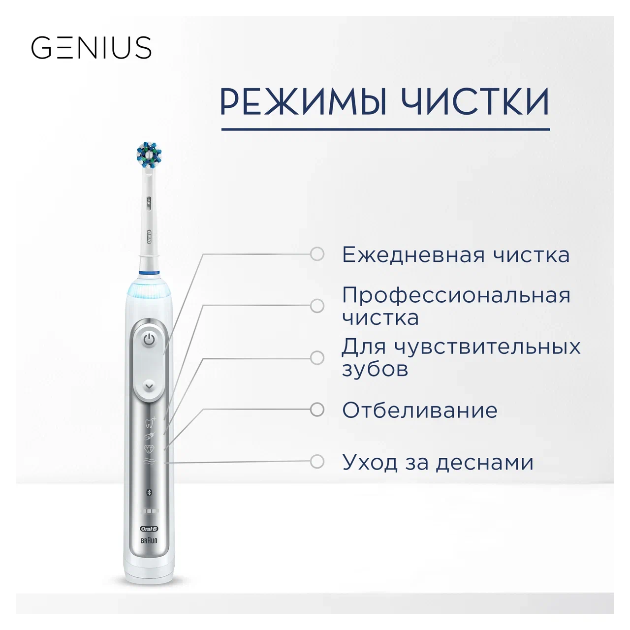 картинка Зубная щетка BRAUN Oral-B Genius 8000 D701.515.5XC White (3765) от магазина 1.kz