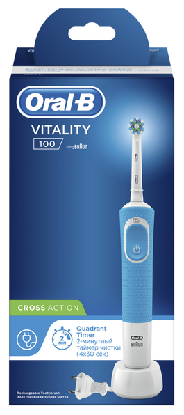 Фотография Зубная щетка BRAUN Oral-B Vitality CrossAction D100.413.1 Blue (3710)