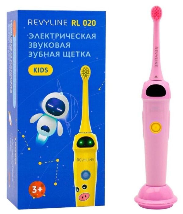 Цена Детская электрическая звуковая зубная щетка Revyline RL 020 Pink
