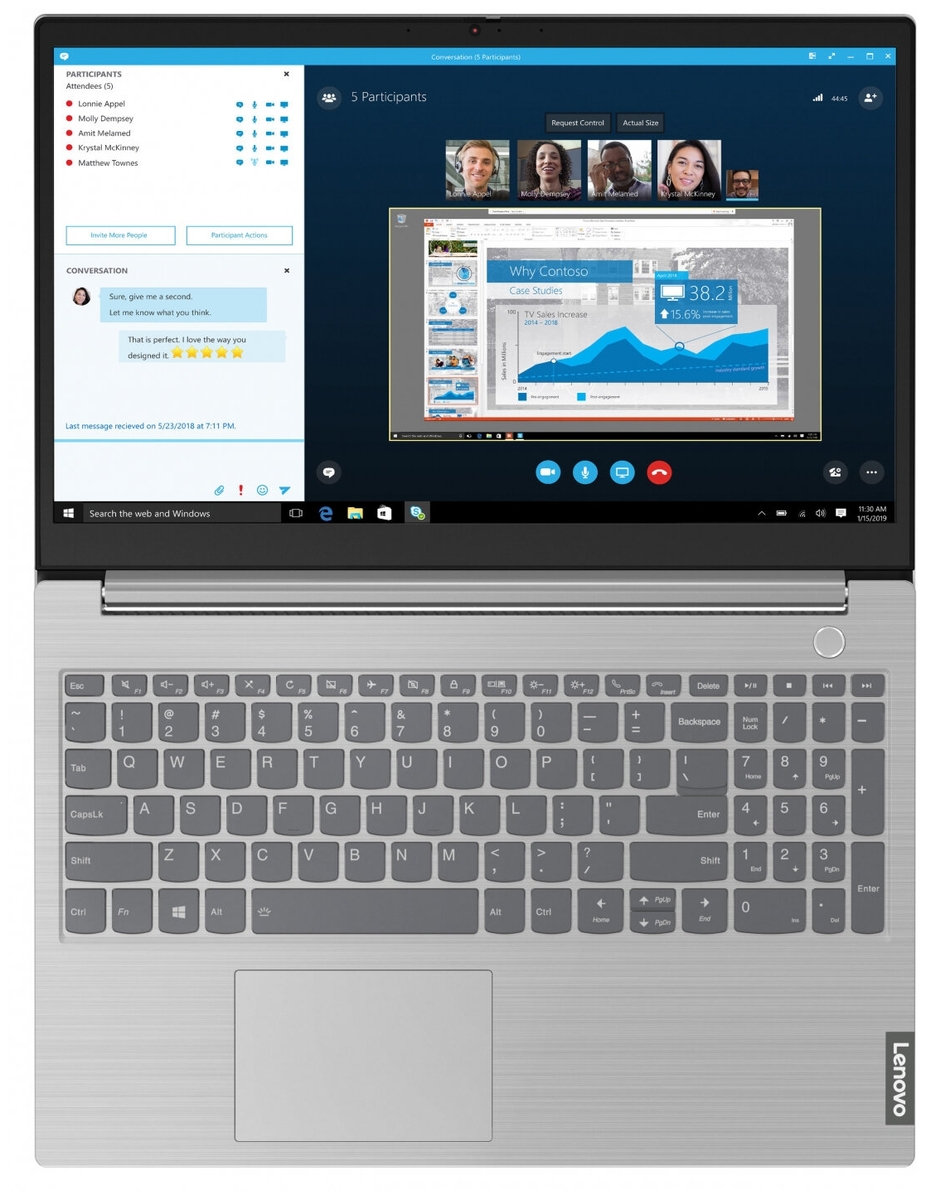 Фотография Ноутбук LENOVO Thinkbook 15-IIL grey (20SM0036RU)