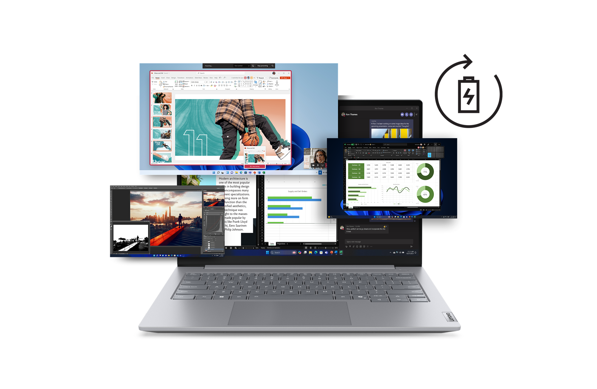 Картинка Ноутбук LENOVO ThinkBook 14'wuxga/ultra 7-225h/16Gb/512Gb/Win11 Pro (21SJ007QRT)