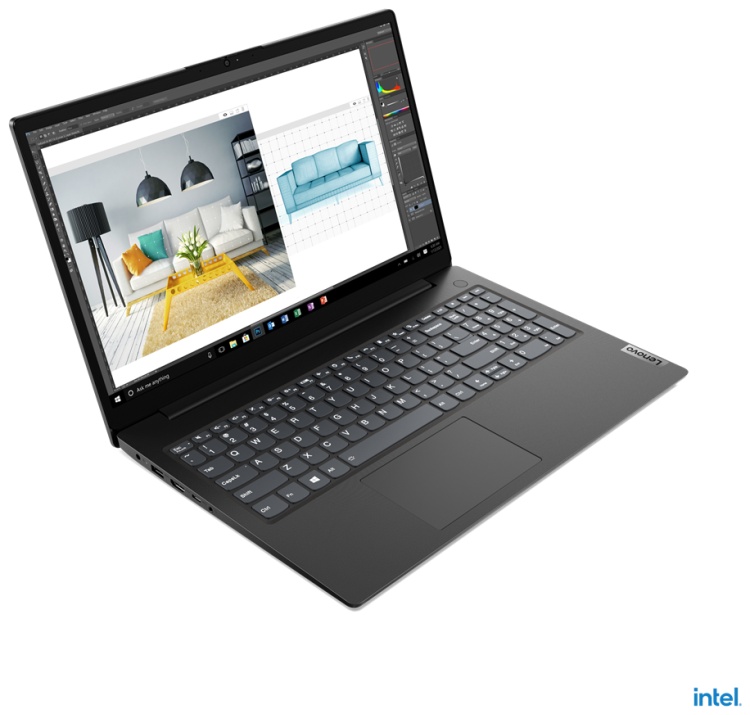 Картинка Ноутбук LENOVO V15 15,6'FHD/Celeron N4500/8Gb/256Gb/Int/Dos (82QY00PERU)