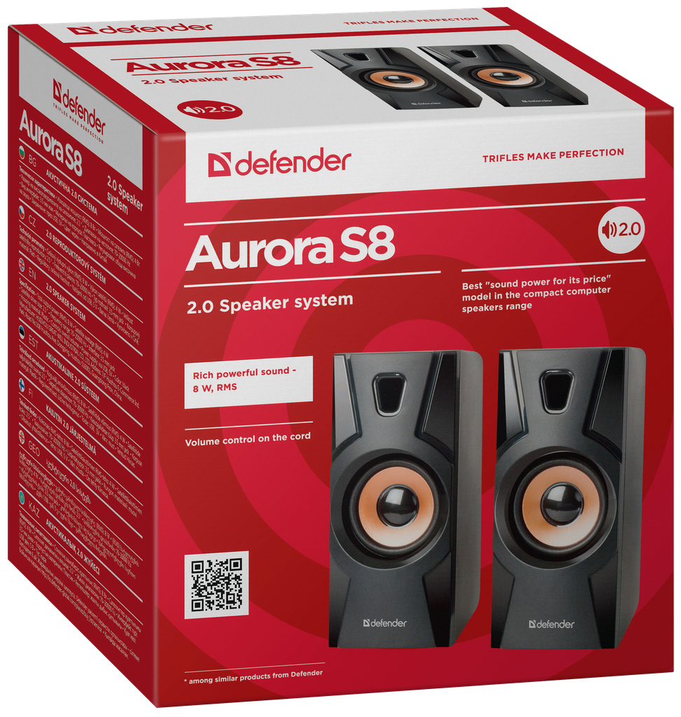 Купить Акустическая система DEFENDER 2.0 Aurora S8 USB Black