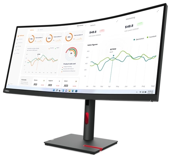 Фото Монитор LENOVO ThinkVision T34w-30 (63D4GAT1EU)