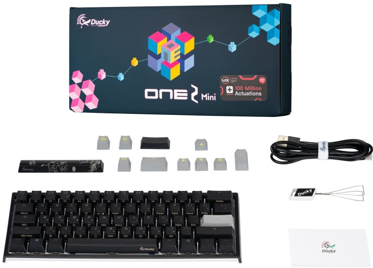 Клавиатура DUCKY One 2 Mini, Cherry Speed Silver, RGB LED, UA/RU, Black-White (DKON2061ST-PRUPDAZT1)