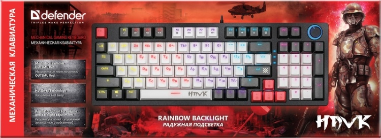 Фотография Клавиатура DEFENDER Hawk GK-418 switch red Black