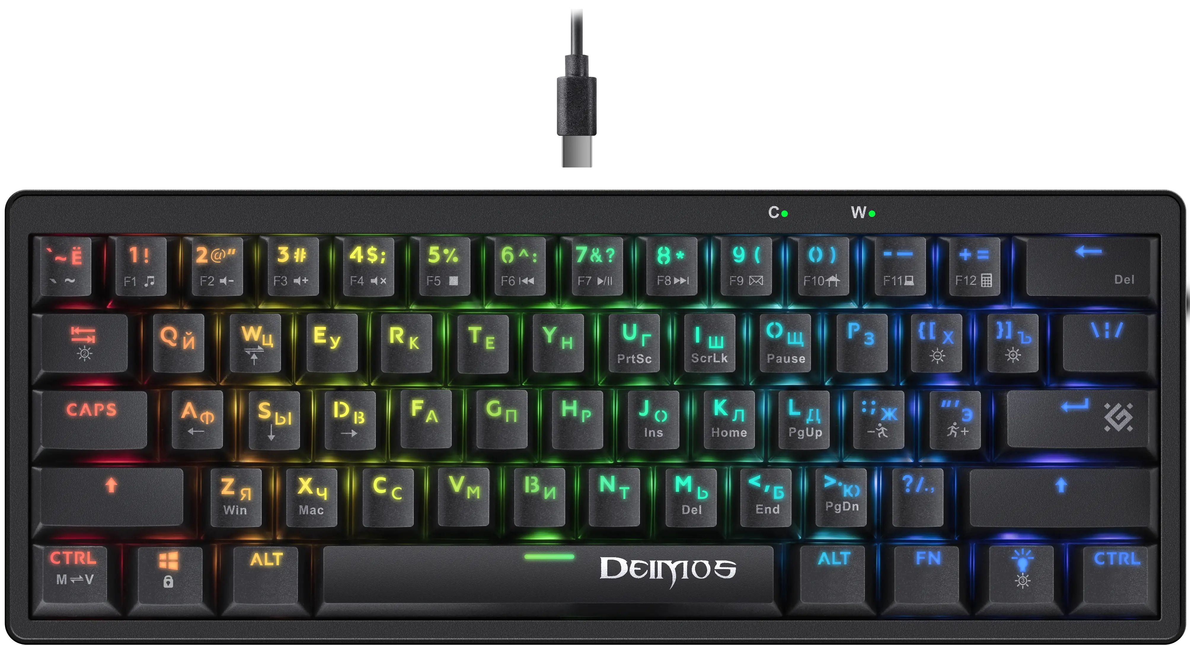 Клавиатура DEFENDER Deimos GK-303 RGB черная розовые свитчи