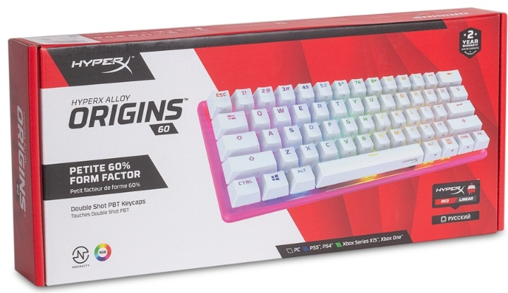 Картинка Клавиатура HyperX Alloy Origins 60 Pink 572Y6AA