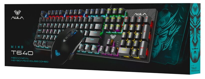 Цена Клавиатура AULA T640 mechanical Black + мышь