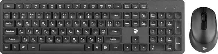 Клавиатура 2Е MK420 WL Black 2E-MK420WB + Мышь