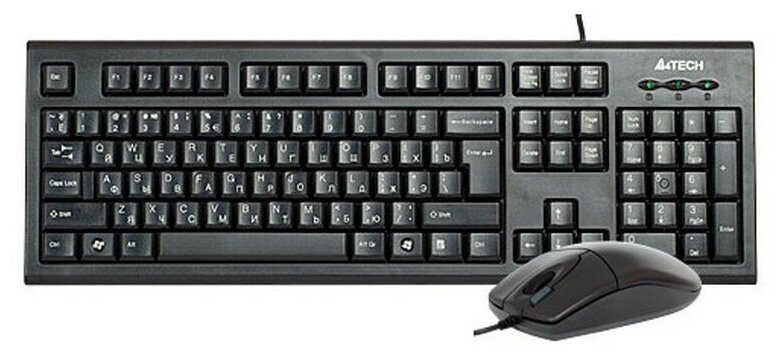 Фотография Клавиатура A4tech KR-8520D USB Black Slim + мышь