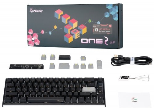 Фото Клавиатура DUCKY One 2 SF, Cherry Speed Silver, RGB LED, RU, Black-White (DKON1967ST-PRUPDAZT1)