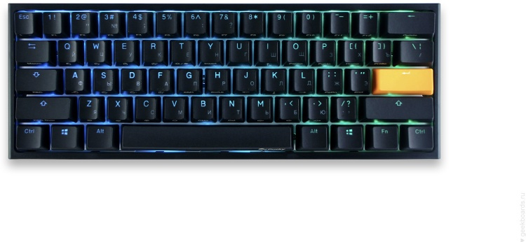 Клавиатура DUCKY One 2 Mini, Cherry Brown, RGB LED, UA/RU, Black-White (DKON2061ST-BRUPDAZT1)