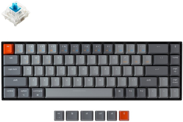 Фото Клавиатура KEYCHRON K6 68 Key Hot-Swap RGB Blue (K6V2_KEYCHRON)