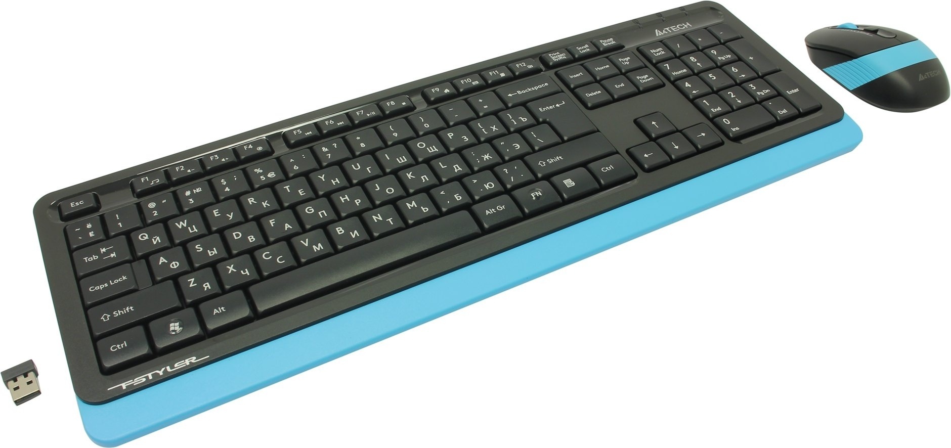 Фото Клавиатура A4tech Fstyler FG1010 Blue + мышь