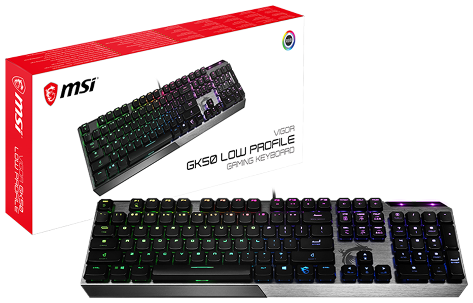 Цена Клавиатура MSI Vigor GK50 LOW PROFILE Mechanical RGB Black