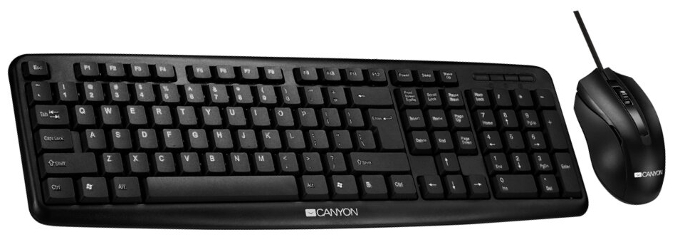 Фото Клавиатура CANYON CNE-CSET1 USB Black (002442) + мышь