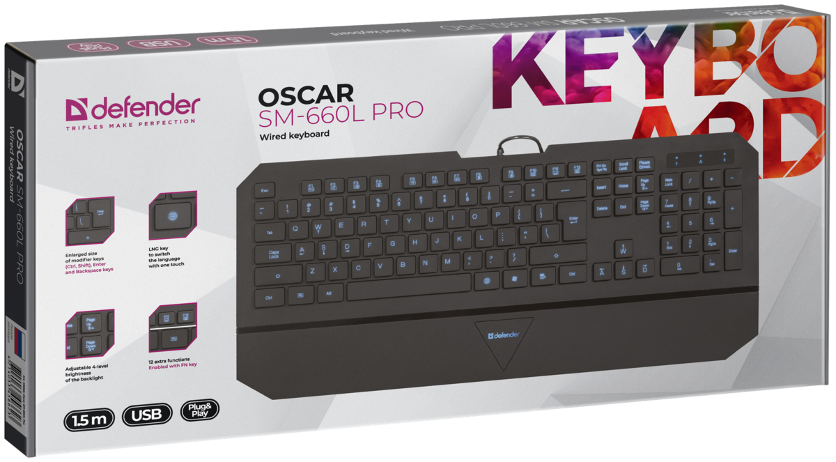 Клавиатура DEFENDER Oscar SM-660L Pro Black Казахстан