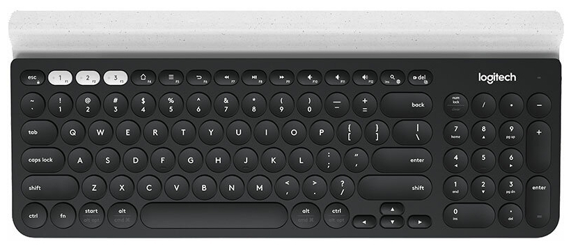 Клавиатура беспроводная Logitech K780 (DARK GREY/SPECKLED WHITE, Multi-Device, Bluetooth Smart/Logitech Unifying, 2 батарейки типа ААА)
