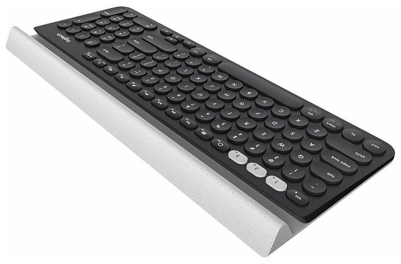 Фотография Клавиатура беспроводная Logitech K780 (DARK GREY/SPECKLED WHITE, Multi-Device, Bluetooth Smart/Logitech Unifying, 2 батарейки типа ААА)