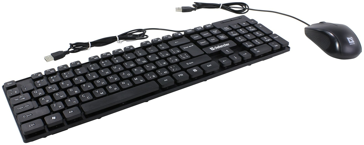 Фотография Комплект проводной клавиатура+мышь DEFENDER York C-777 RU, черный