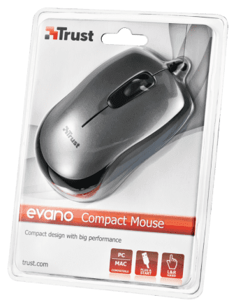 Цена Мышь проводная TRUST Evano Compact черный