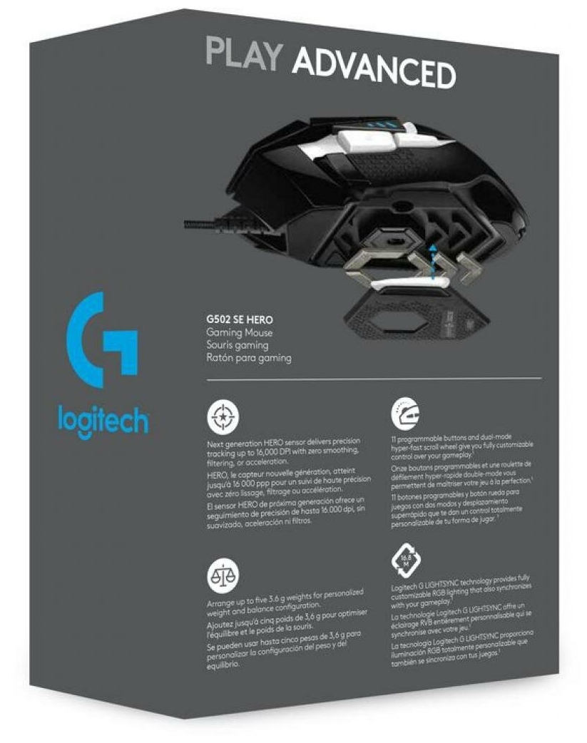 Картинка Мышь LOGITECH G502 SE HERO (910-005729)