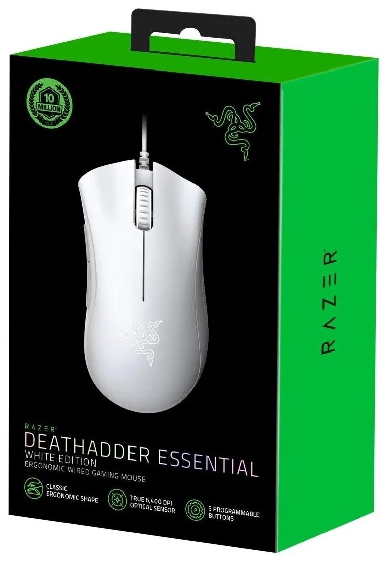 Цена Мышь RAZER DeathAdder Essential White (RZ01-03850200-R3M1)