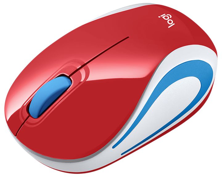 Фото Мышь LOGITECH M187 Mini Mouse Red (910-002732)