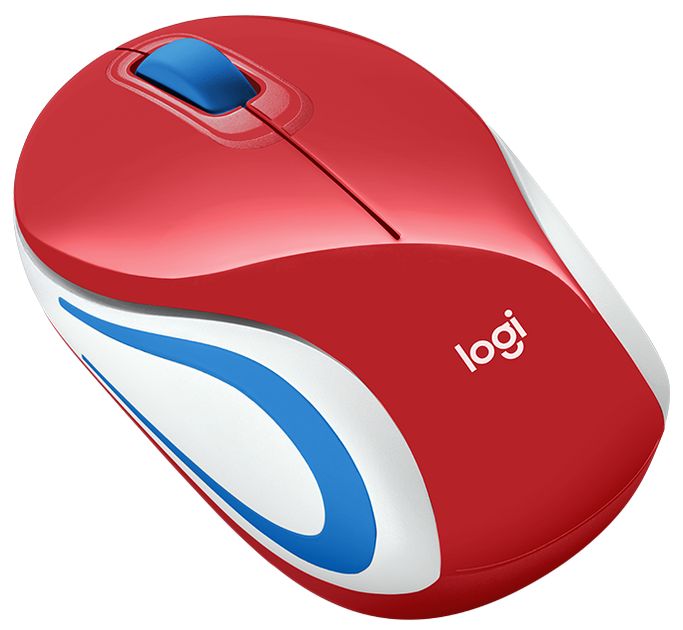 Фотография Мышь LOGITECH M187 Mini Mouse Red (910-002732)