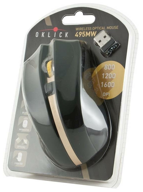 Купить Мышь Oklick 495MW Black-Gold