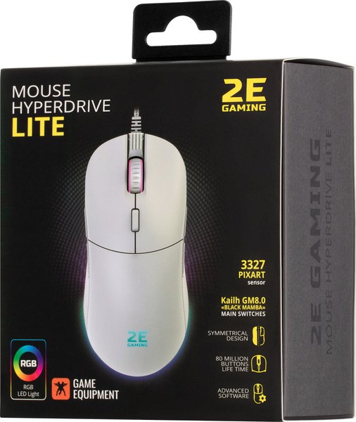 Мышь 2E GAMING HyperDrive Lite RGB White (2E-MGHDL-WT) Казахстан